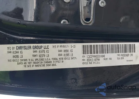 2013 Dodge Dart Se from USA, damaged, VIN 1C3CDFAAXDD314348